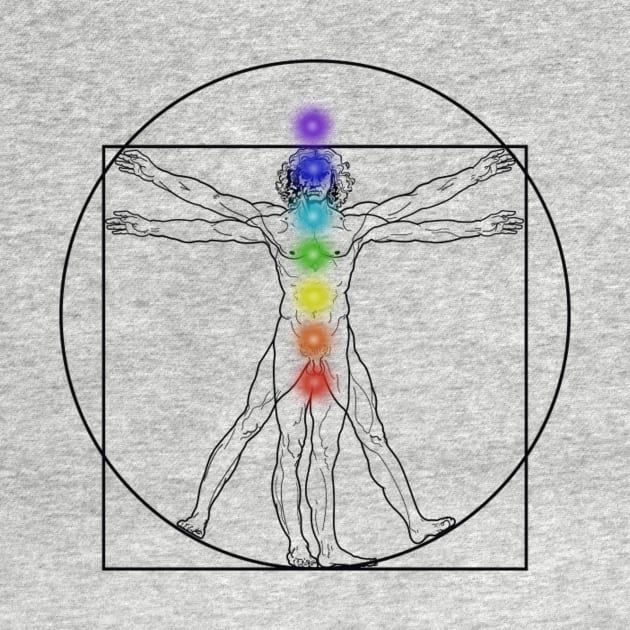 Vitruvian Man DaVinci Chakras Yoga Mediation by Chakra Shine